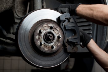 Brakes being serviced